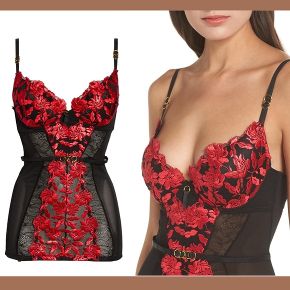 NEW $85 Ann Summers Padded Underwire Chemise in Black/Red‎ [SZ 8-10 D/DD ] - Picture 2 of 12